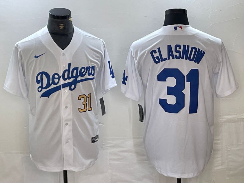 Men Los Angeles Dodgers #31 Glasnow White Nike Game MLB Jersey style 2->los angeles dodgers->MLB Jersey